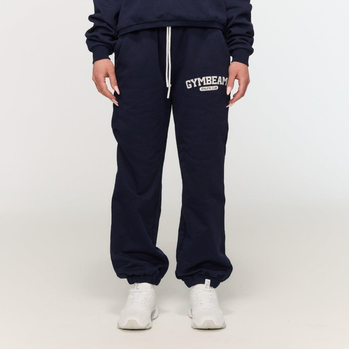 Spodnie dresowe damskie fitness oversize niebieskie Varsity