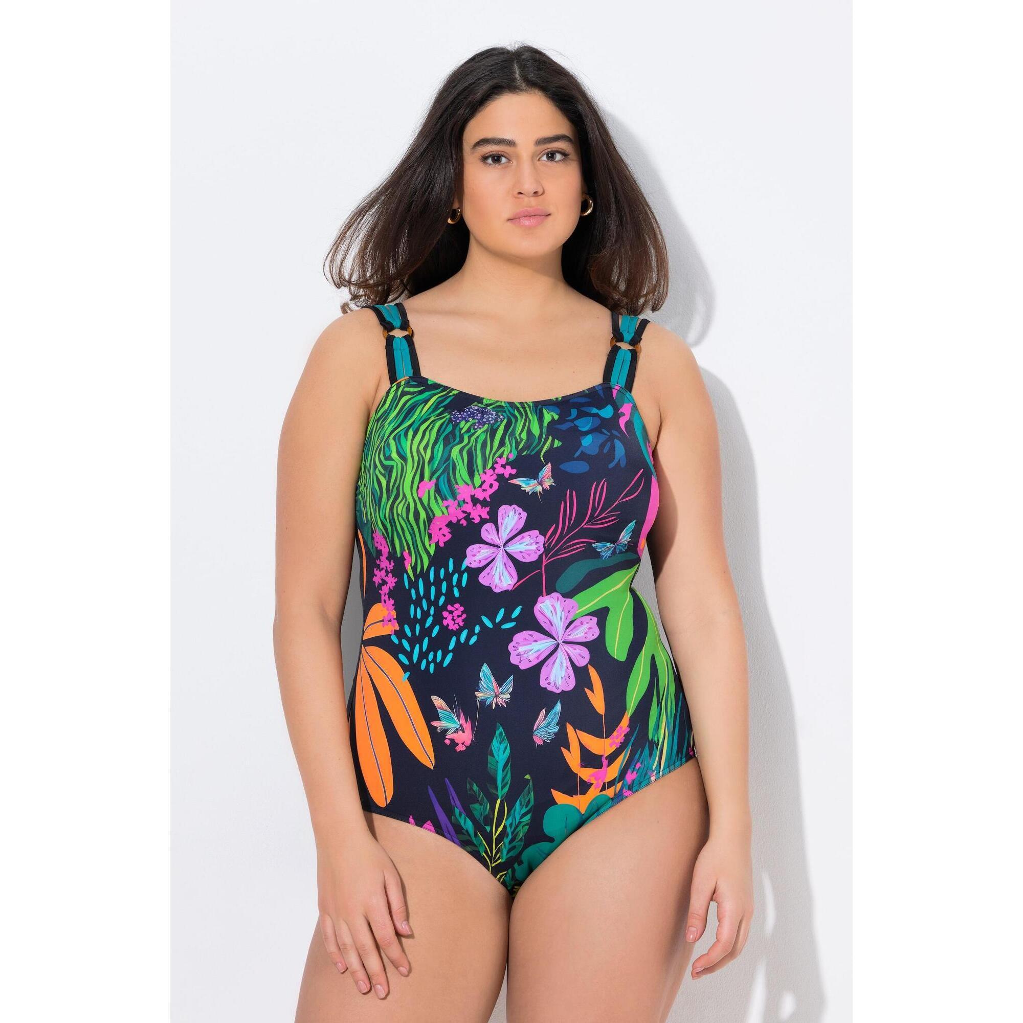 Damski Kostium kąpielowy kwiaty miękkie miseczki 4 ramiączka