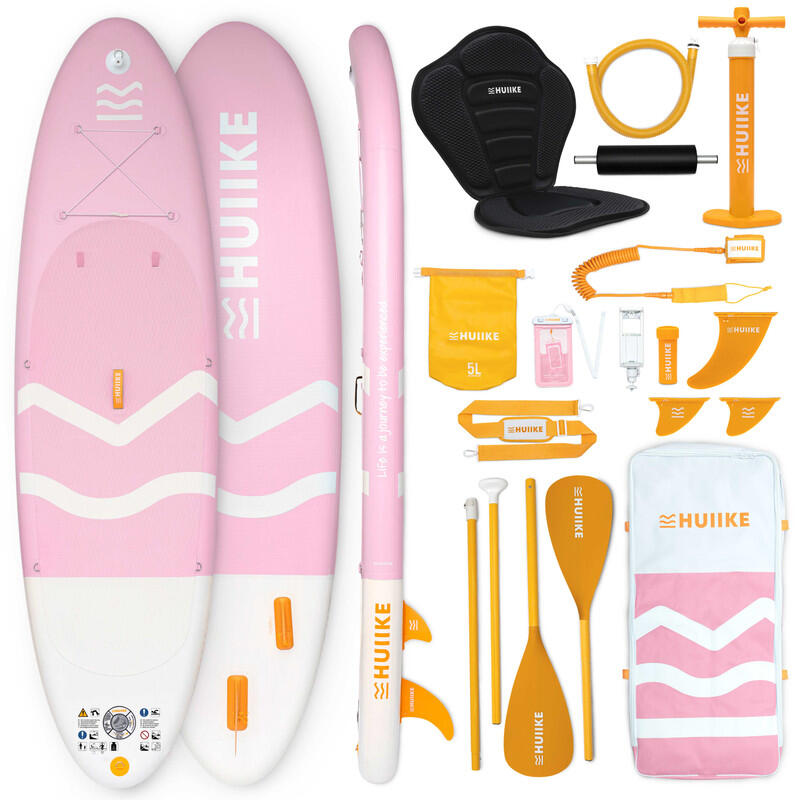 Deska Sup Nadmuchiwana 10’ Przekształcana w Kajak, do 130 kg, Różowa