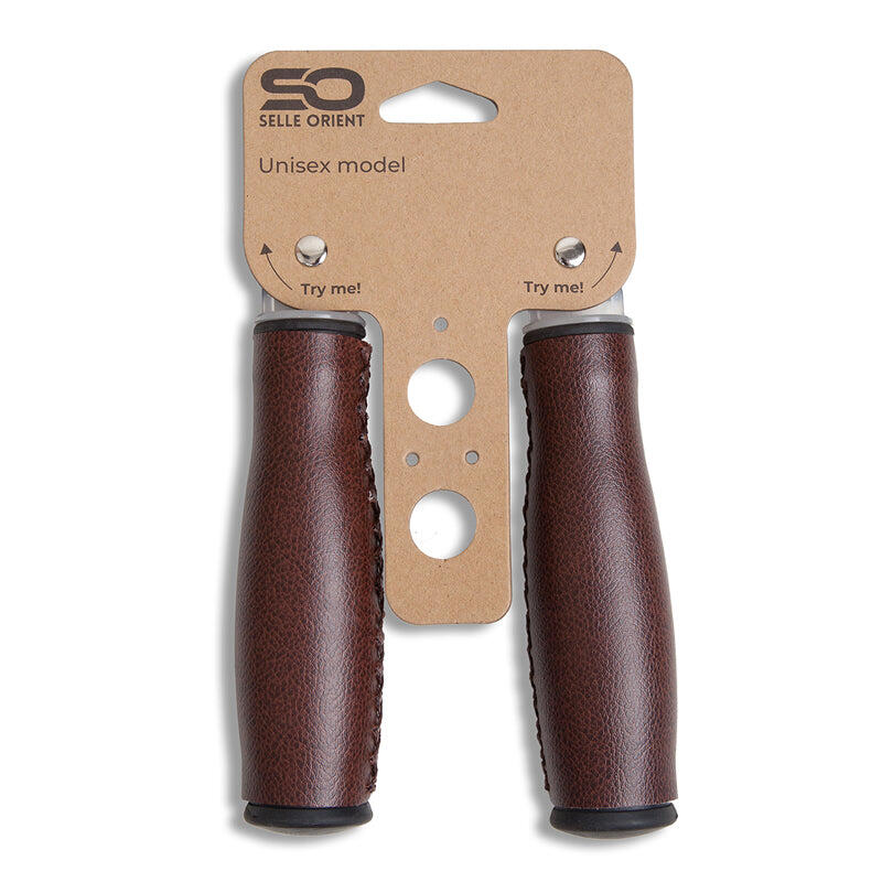 Chwyty Selle Orient 135 mm brązowe ze sztucznej skóry