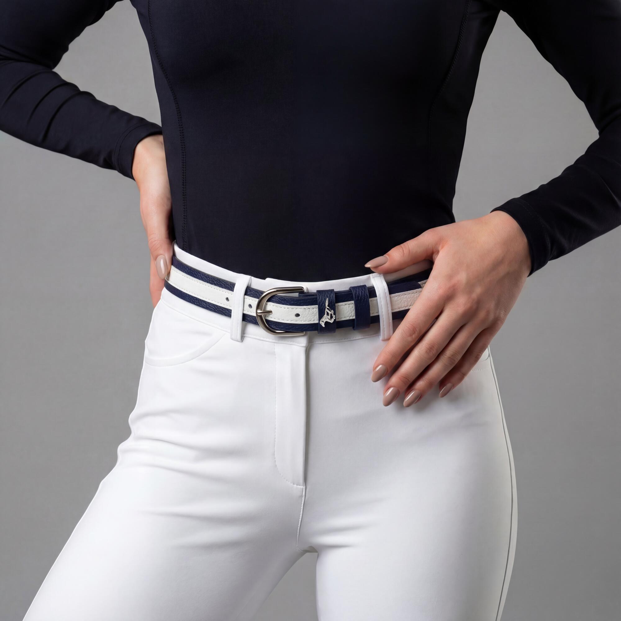 Skórzany pasek jeździecki GALOP WEAR Silver Horse, premium quality