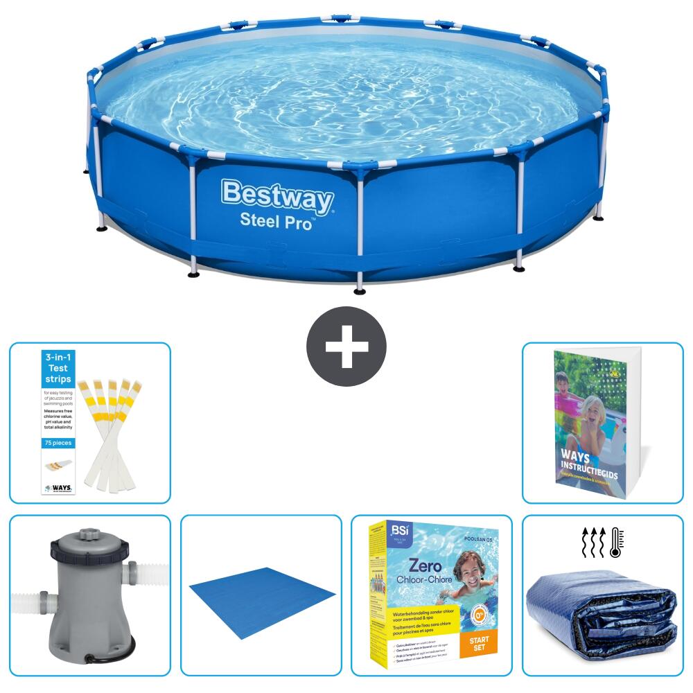 BESTWAY Basen Steel Pro Okrągły - 305x76 cm - 7-częściowy S245
