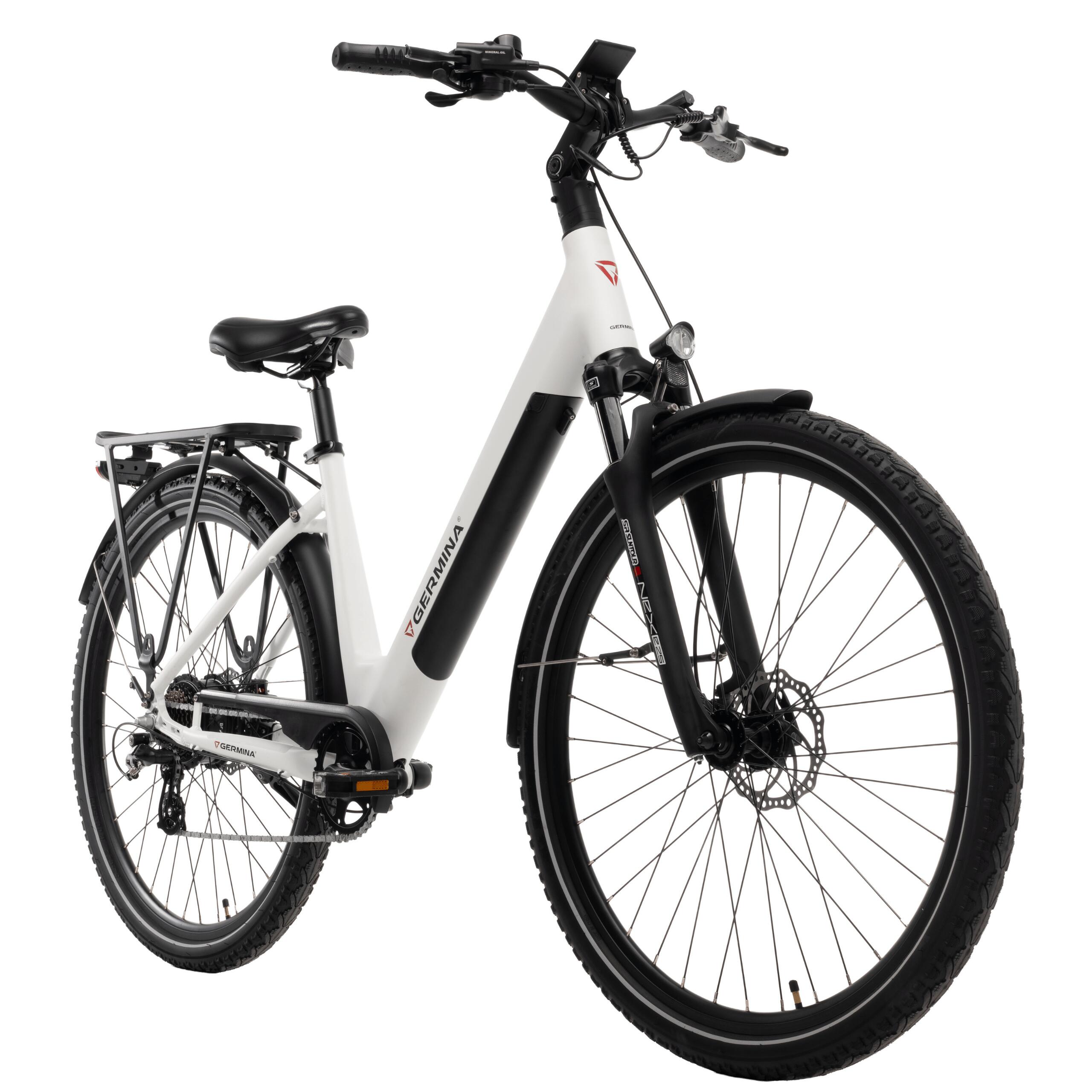 Rower elektryczny GERMINA miejski 28 90 km silnik Bafang