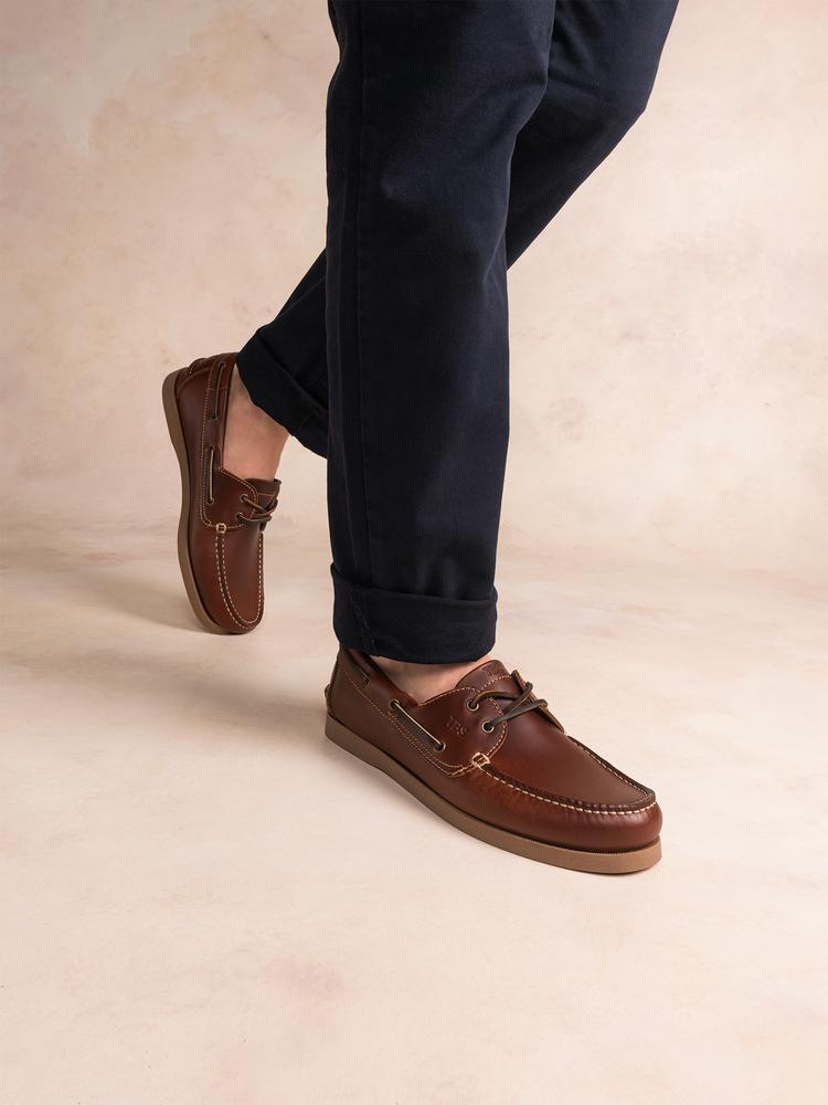 Buty żeglarskie męskie Phenis, ciemnobrązowe