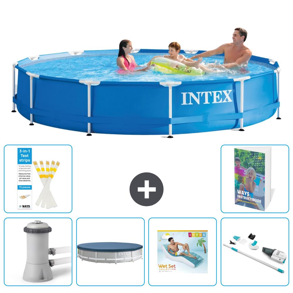 INTEX Basen ze stelażem Okrągły - 366x76 cm - 7-częściowy S236