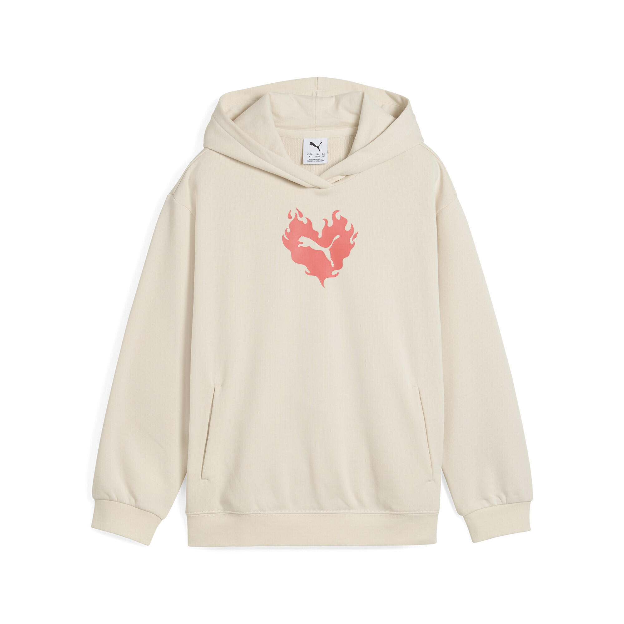 Młodzieżowa bluza z kapturem Flaming Love PUMA Alpine Snow White