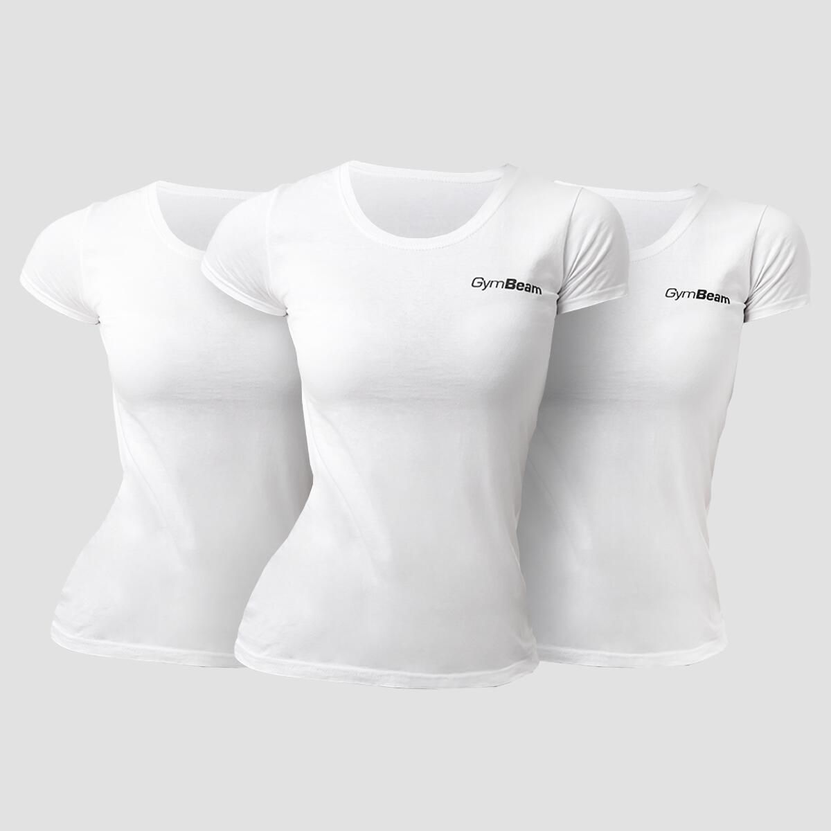Koszulka damska fitness z krótkim rękawem biała Basic 3Pack