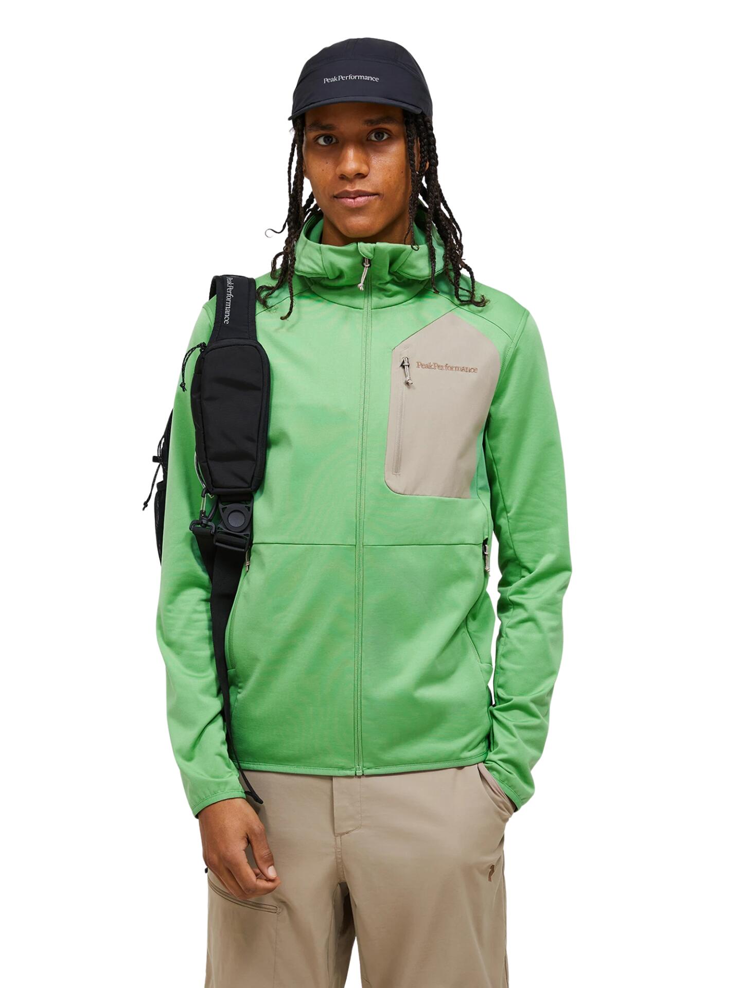 Bluza Peak Performance męska Utility Light Zip Hood zielona - M