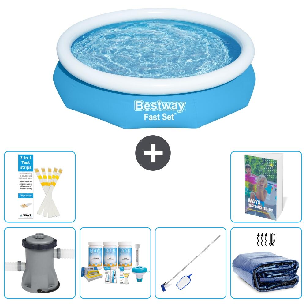 BESTWAY Basen Fast Set Okrągły - 305x66 cm - 7-częściowy S267