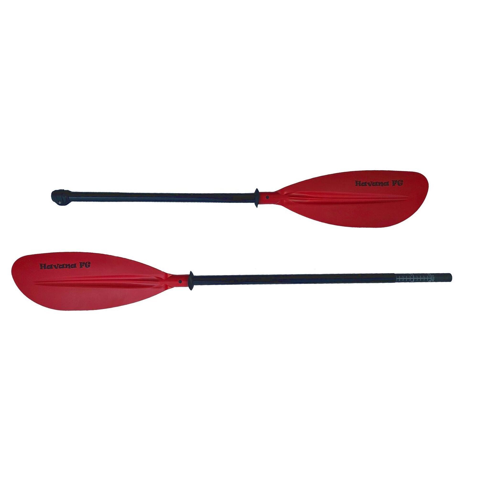 Wiosło Kajakowe Do Pływania Scorpio Kayak Havana Fg Red Vario 220-230 Cm