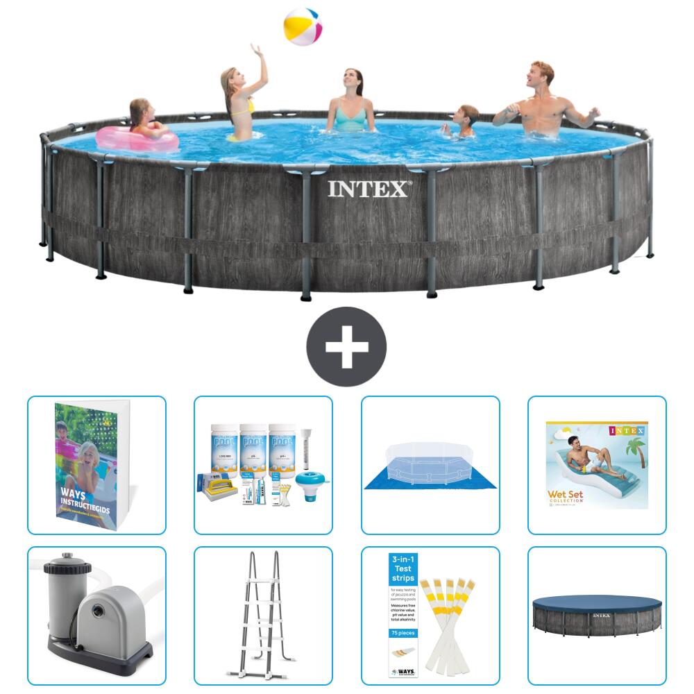 INTEX Basen Prism Frame Okrągły - 549x122 cm - 9-częściowy S683