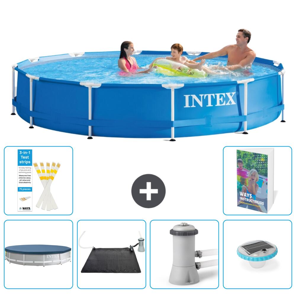 INTEX Basen ze stelażem Okrągły - 366x76 cm - 7-częściowy S154