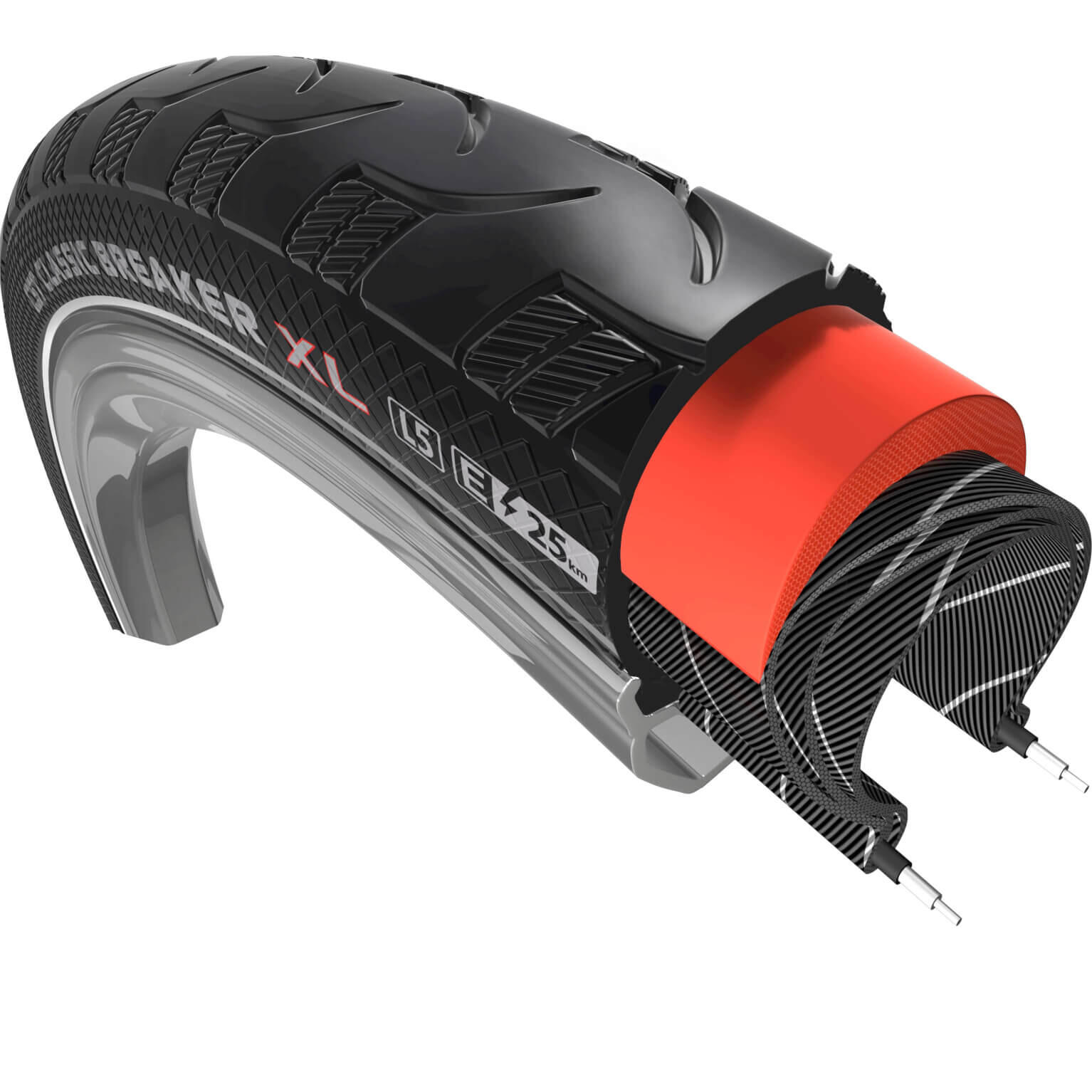Opona Classic Breaker Xl 28 X 1 1/2 Czarna Z Odblaskowymi Liniami