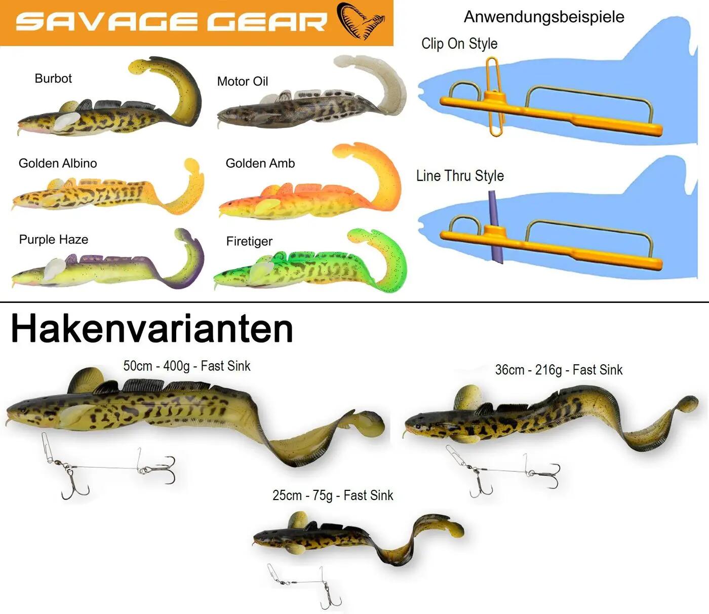 Appât souple Savage Gear 3D Burbot Doré