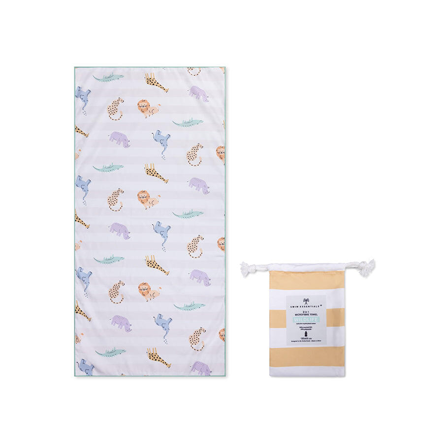 Ręcznik plażowy Swim Essentials z mikrofibry - Wild Life - 135 x 65 cm