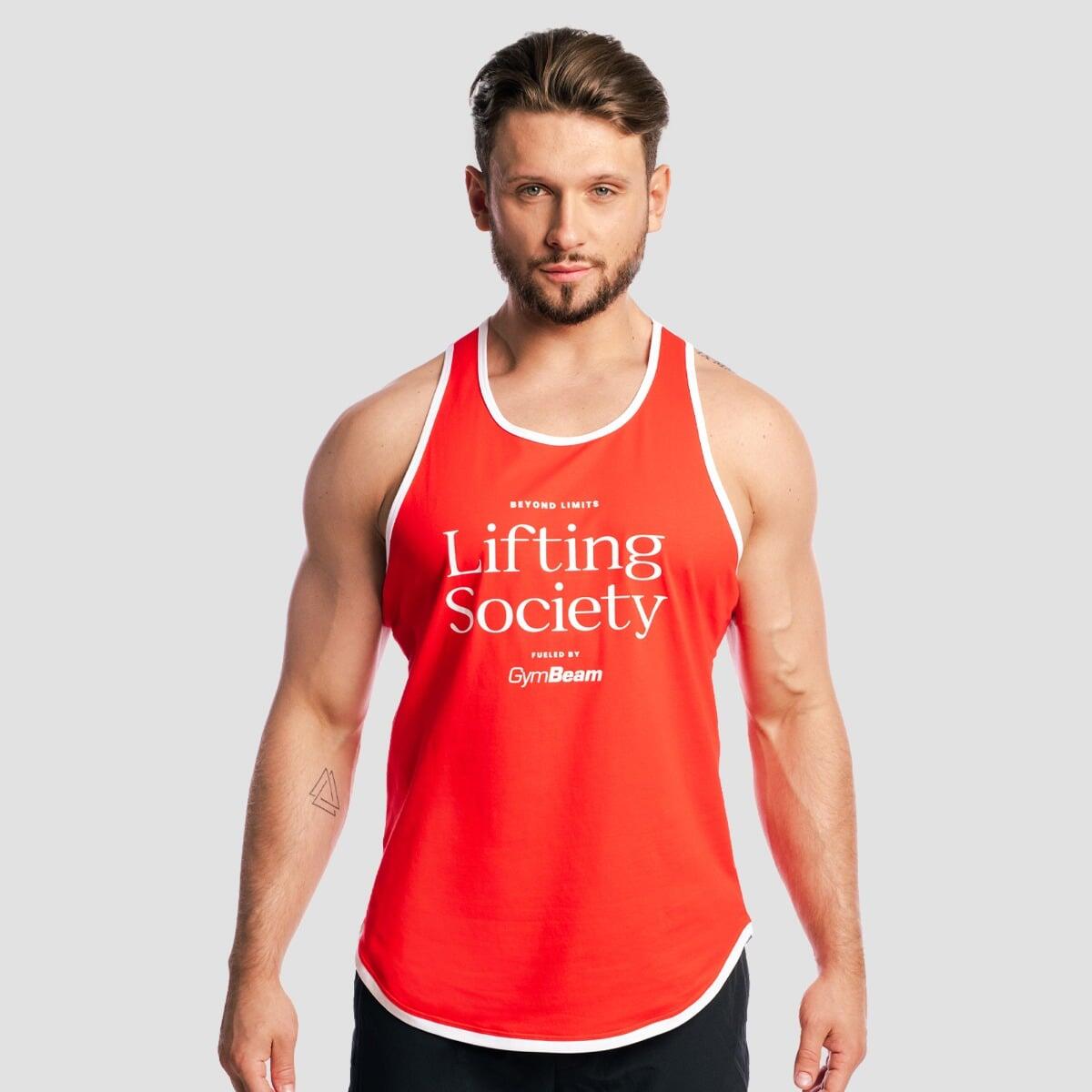 Top męski bodybuilding luźny czerwony Lifting Society
