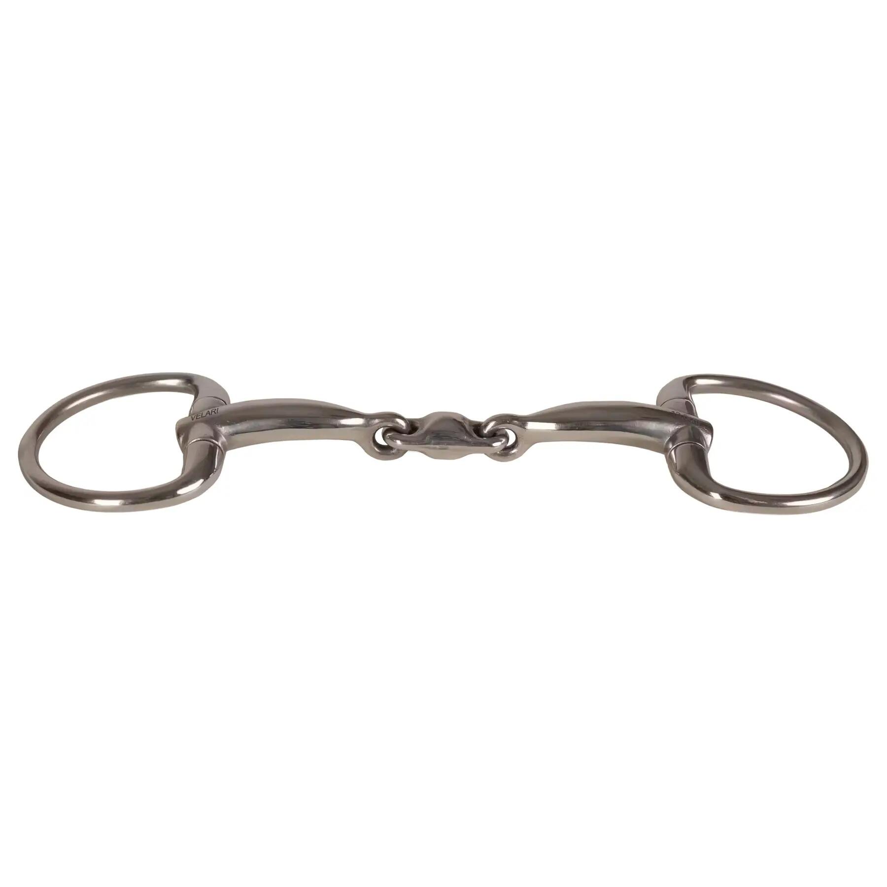 Podwójne wędzidło oliwkowe dla koni ze stali nierdzewnej Velari 16mm 14,5cm