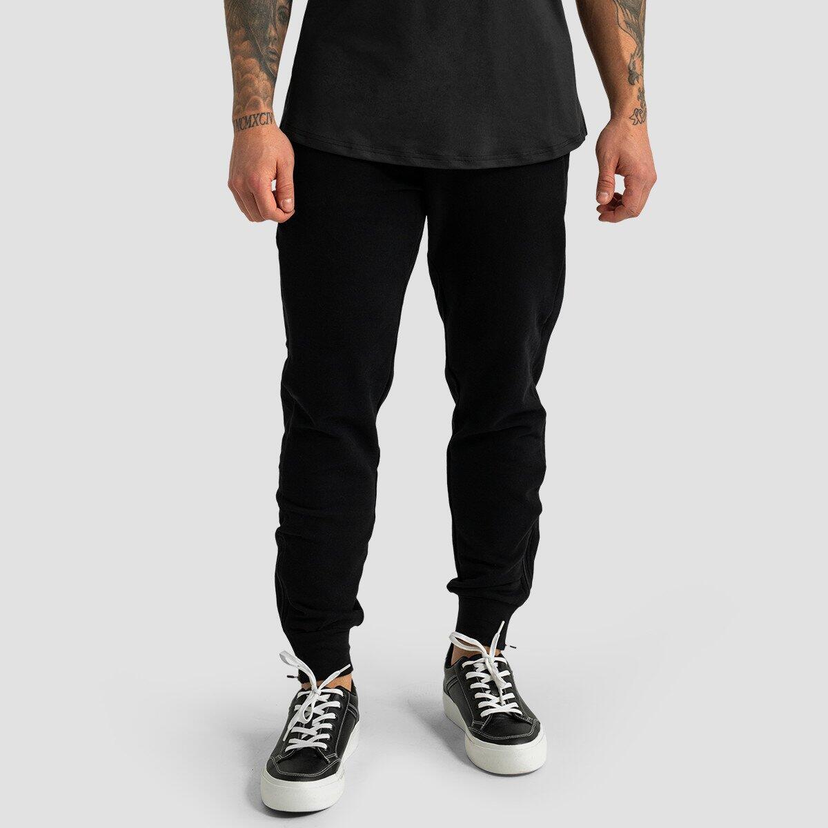 Joggery męskie fitness slim z kieszeniami czarne Limitless