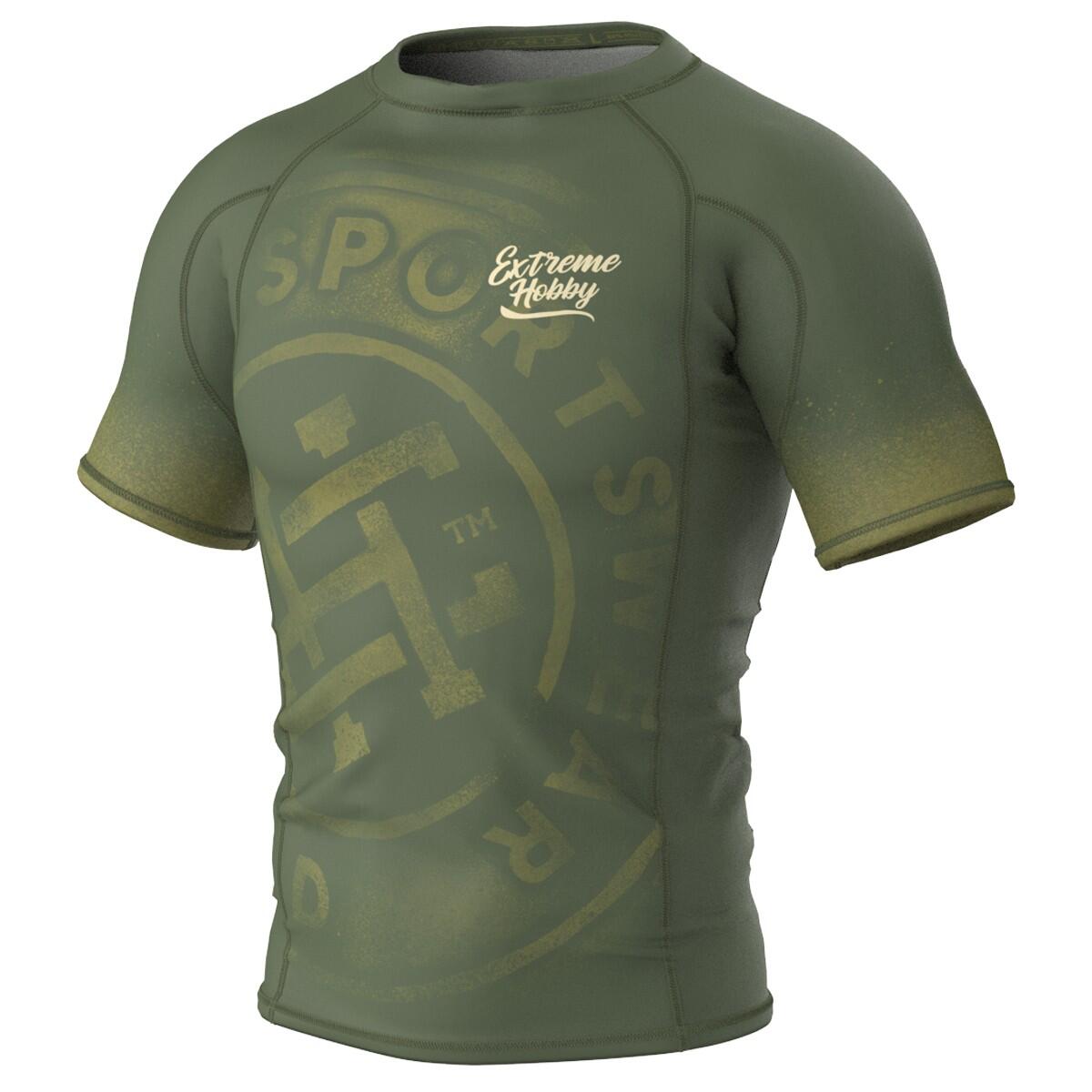 Koszulka Męska Rashguard MMA na Siłownię EXTREME HOBBY BADGE