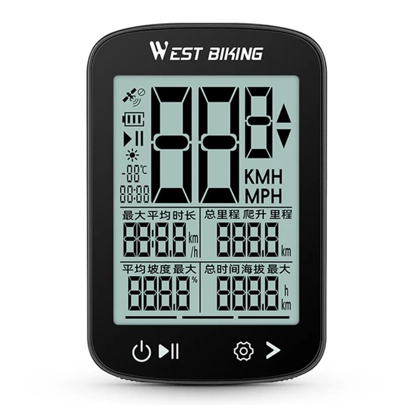 Komputer rowerowy GPS wodoodporny 2.4 cale ekran LCD