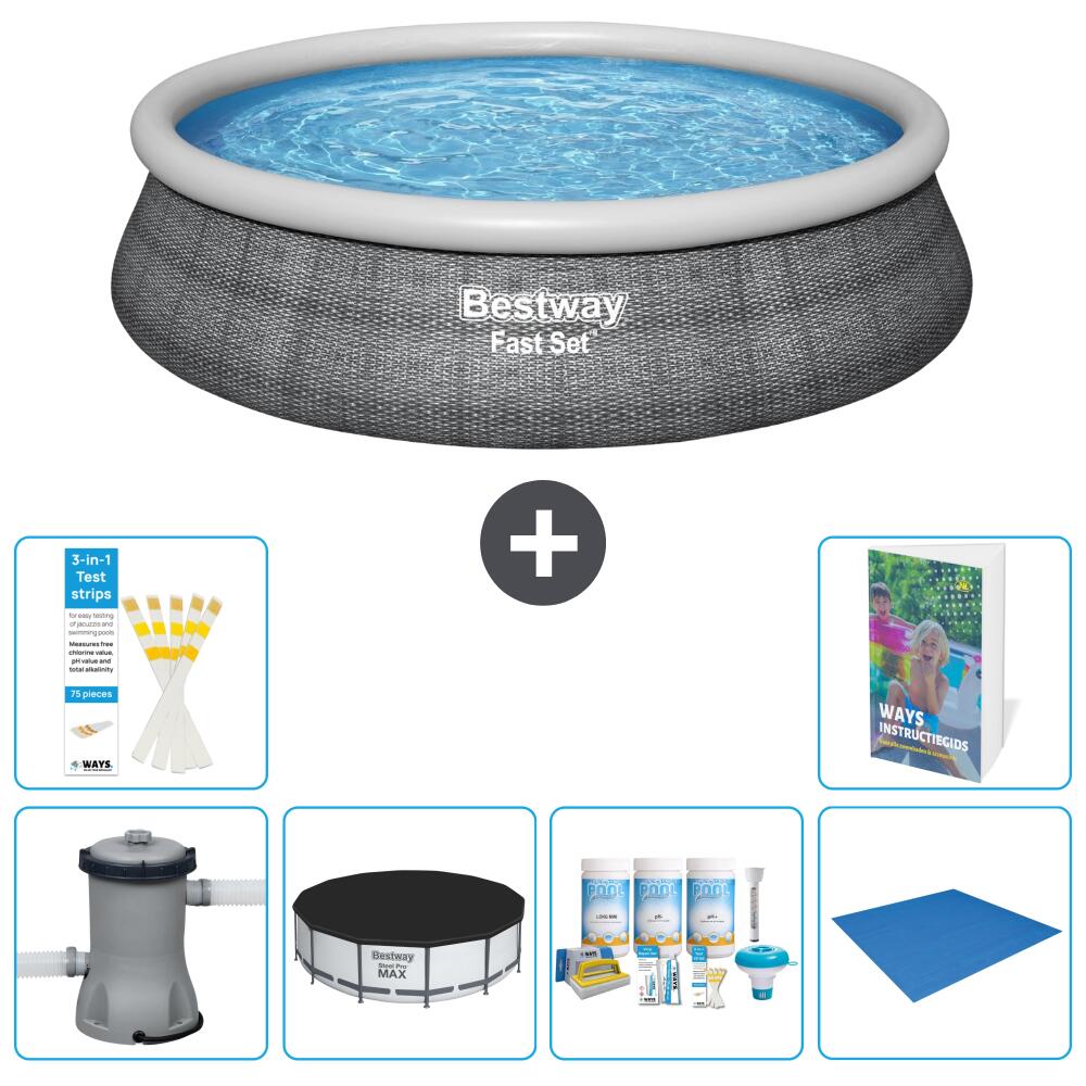 BESTWAY Basen Fast Set Okrągły - 457x84 cm - 7-częściowy S251