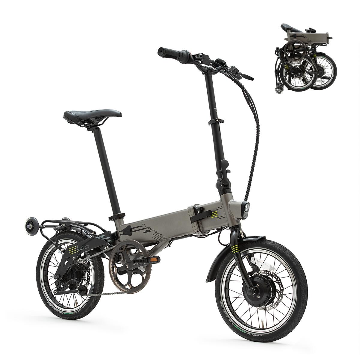 Składany rower elektryczny Supra 4.0+ Titanium Grey | 16” | Zasięg 90 km