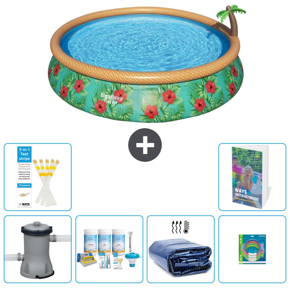 BESTWAY Basen Fast Set Okrągły - 457x84 cm - 7-częściowy S282