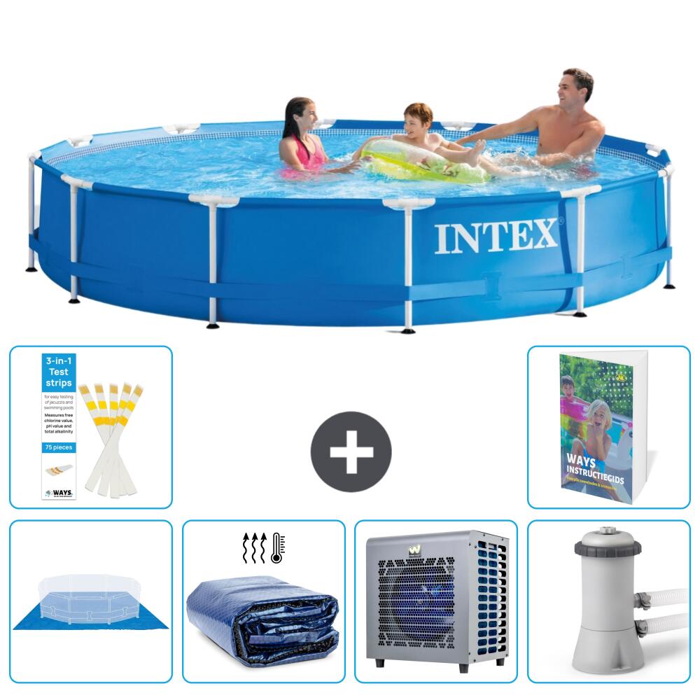 INTEX Basen ze stelażem Okrągły - 366x76 cm - 7-częściowy S124