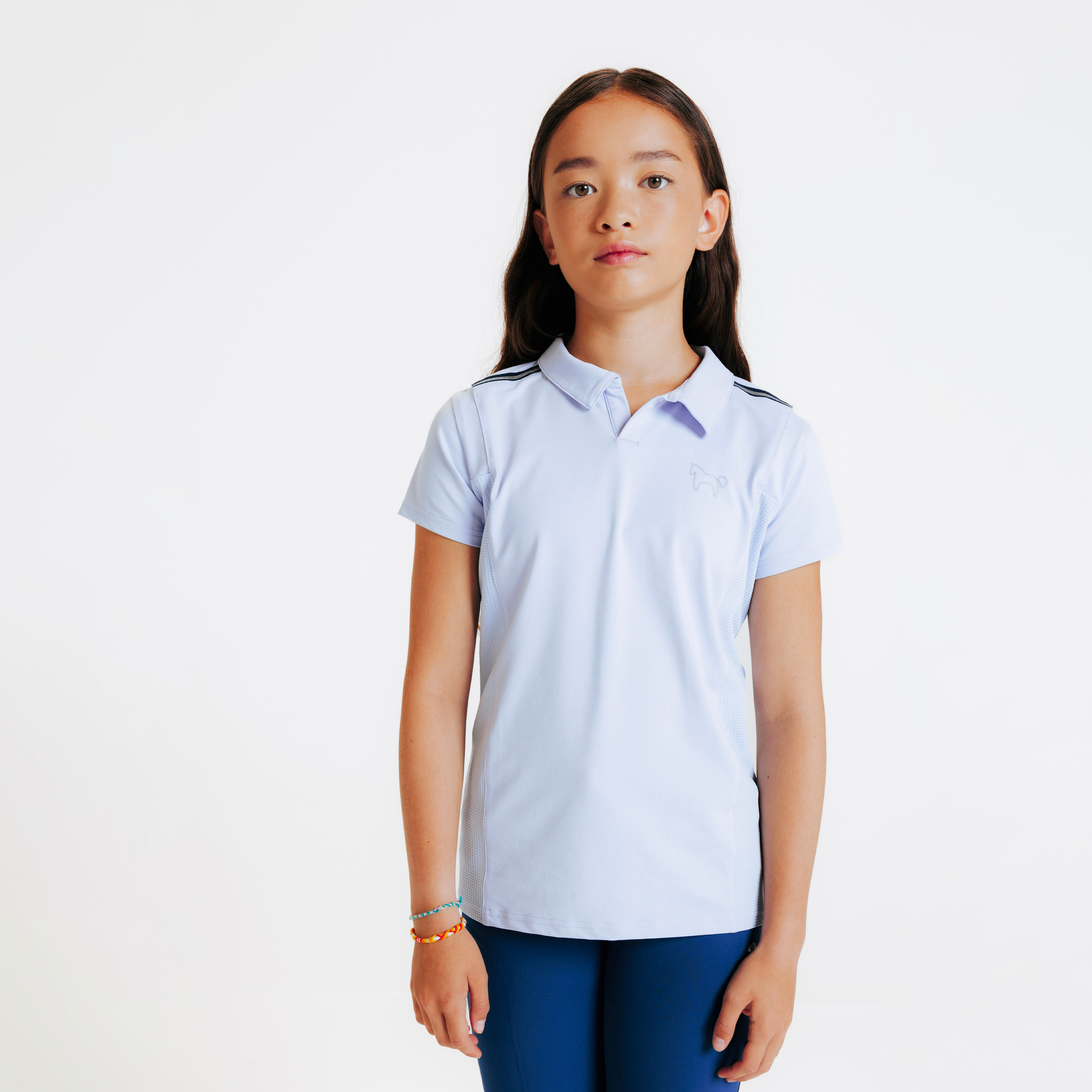 Koszulka polo jeździecka z krótkim rękawem dla dzieci