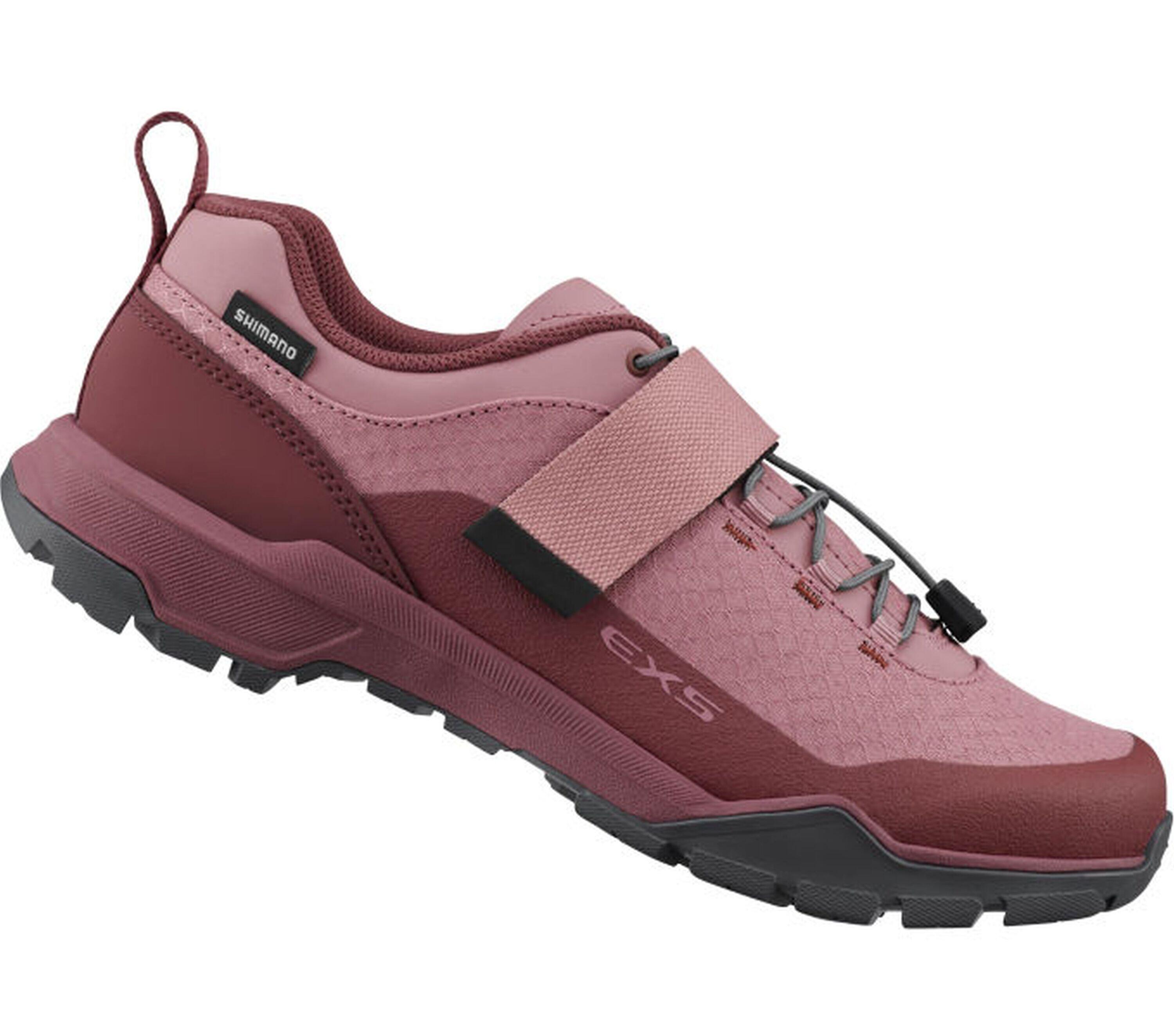 Buty rowerowe EX500W, śliwkowe