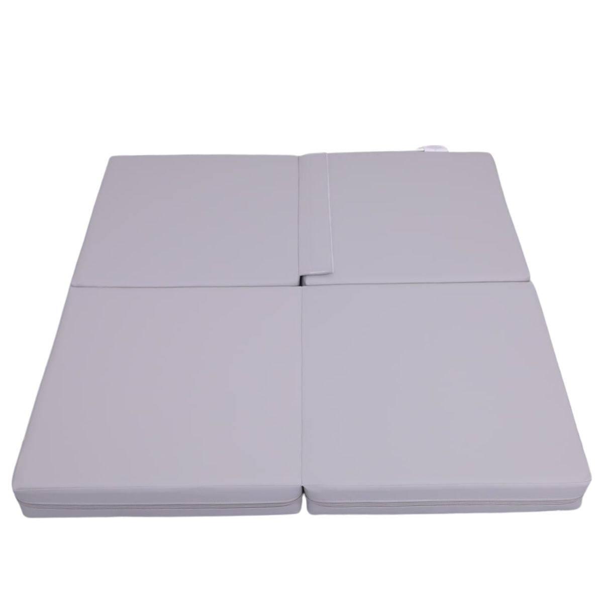 Dziecięca Materac Składany Czteroczęściowy 100x100x10 cm Satellite PU Szary