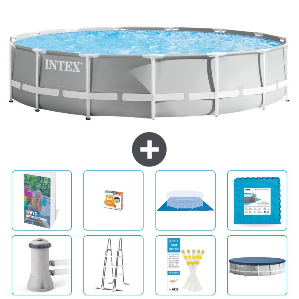 INTEX Basen Prism Frame Okrągły - 457x107 cm - 9-częściowy S570