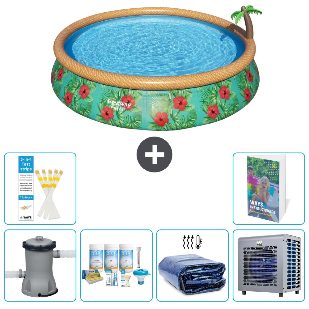 BESTWAY Basen Fast Set Okrągły - 457x84 cm - 7-częściowy S302