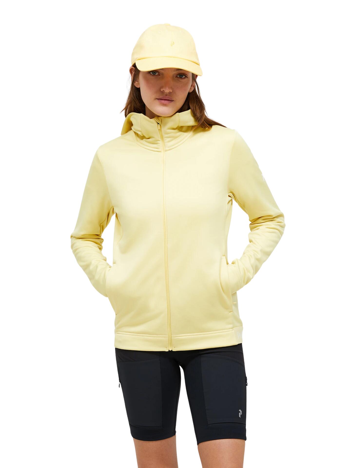 Bluza Peak Performance damska Rider Tech Zip Hood żółta - L