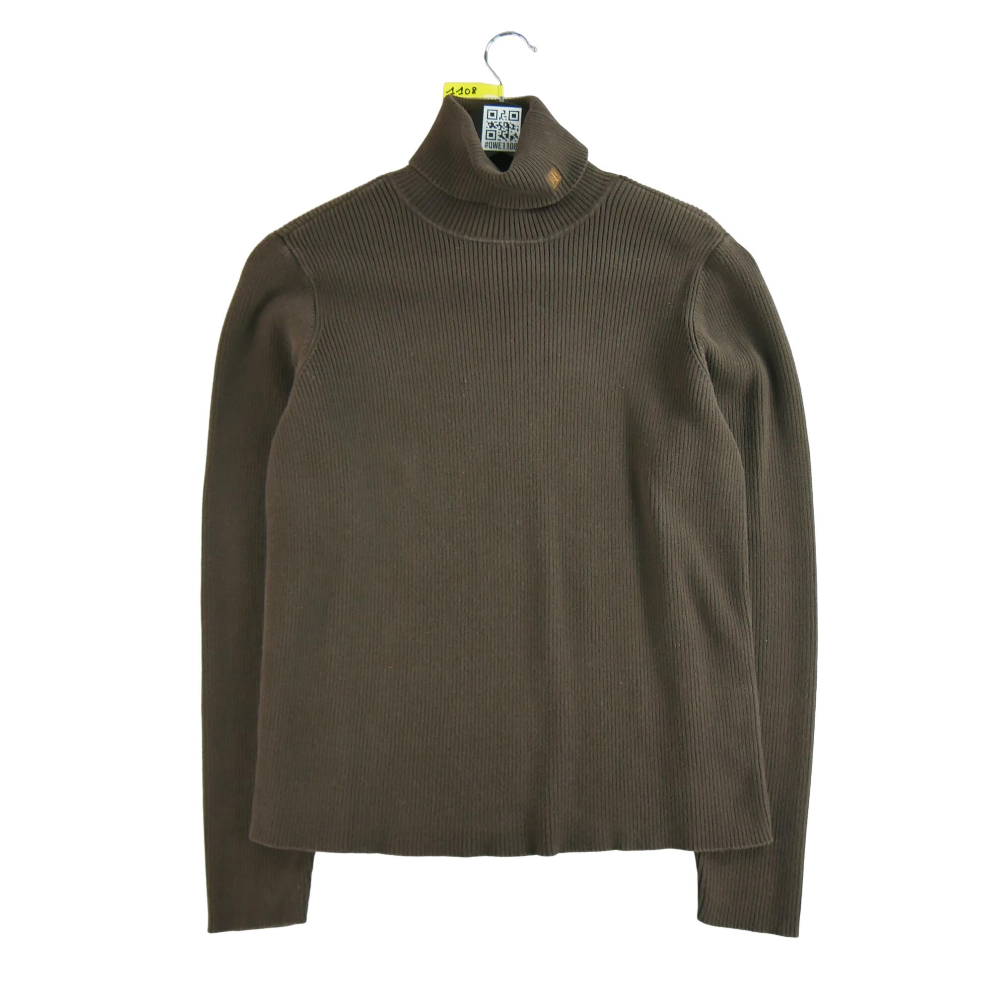 Damski brązowy sweter z golfem