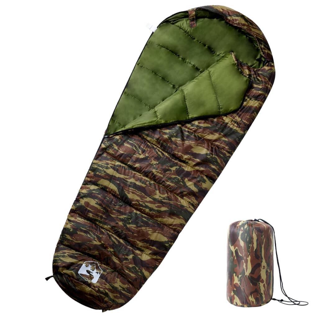 VidaXL Śpiwór mumia dla dorosłych 3 sezony kamuflaż 215x85 cm