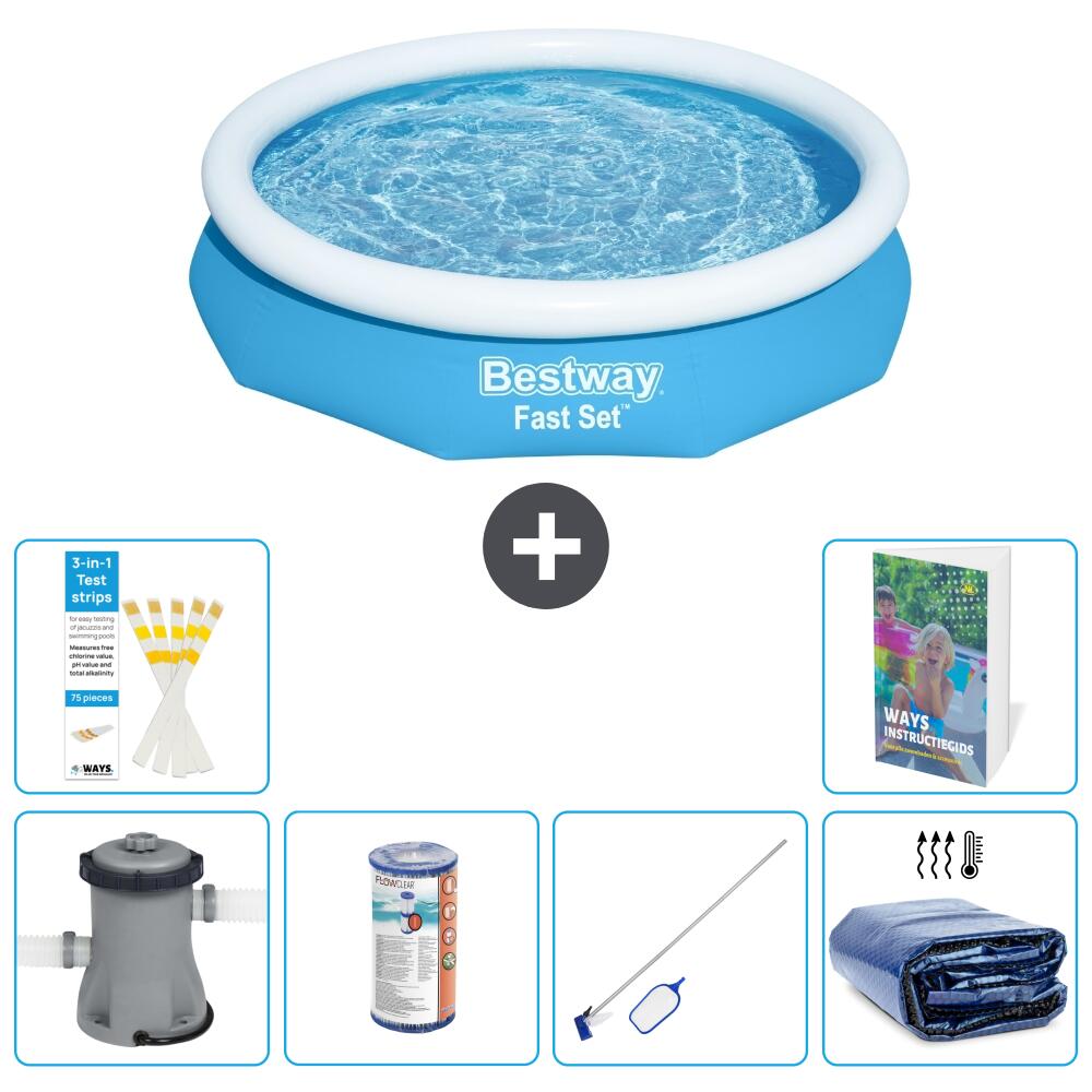 BESTWAY Basen Fast Set Okrągły - 305x66 cm - 7-częściowy S194