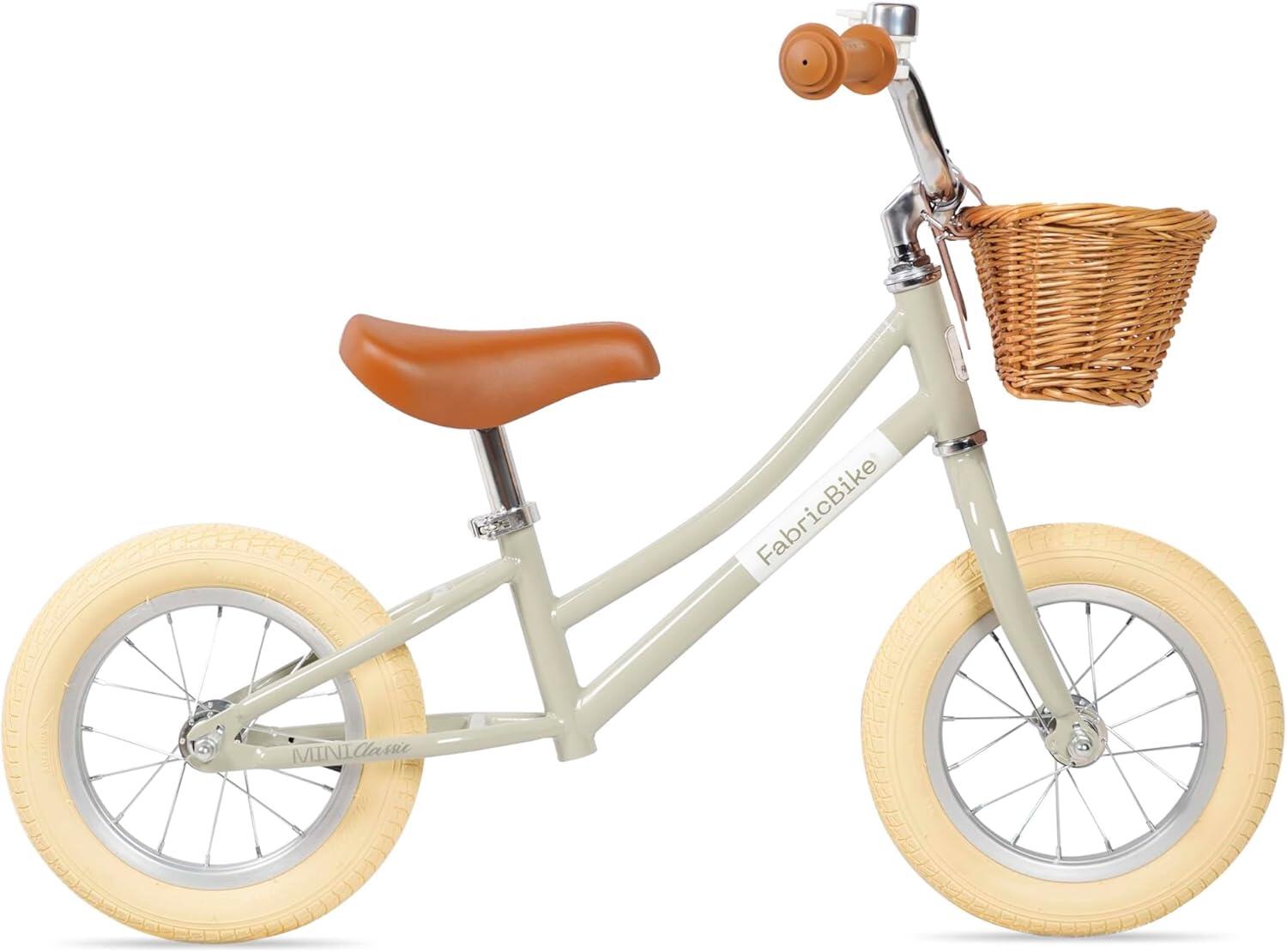 FABRICBIKE Mini Classic – rowerek biegowy 12 dla dzieci w wieku 2-5 lat. Beige