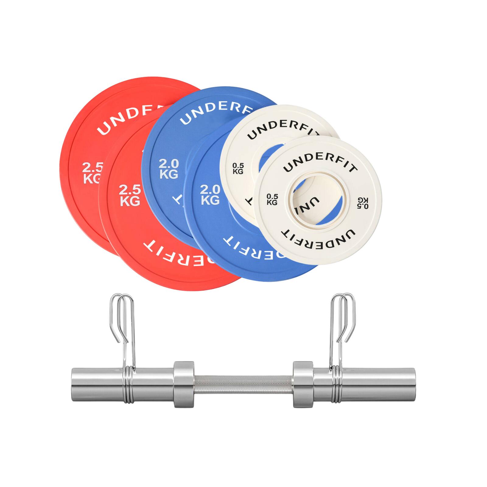 Hantla regulowana olimpijska bumper color UNDERFIT 15 kg