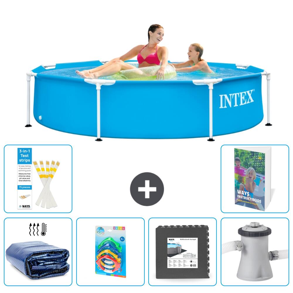 INTEX Basen ze stelażem Okrągły - 244x51 cm - 7-częściowy S3