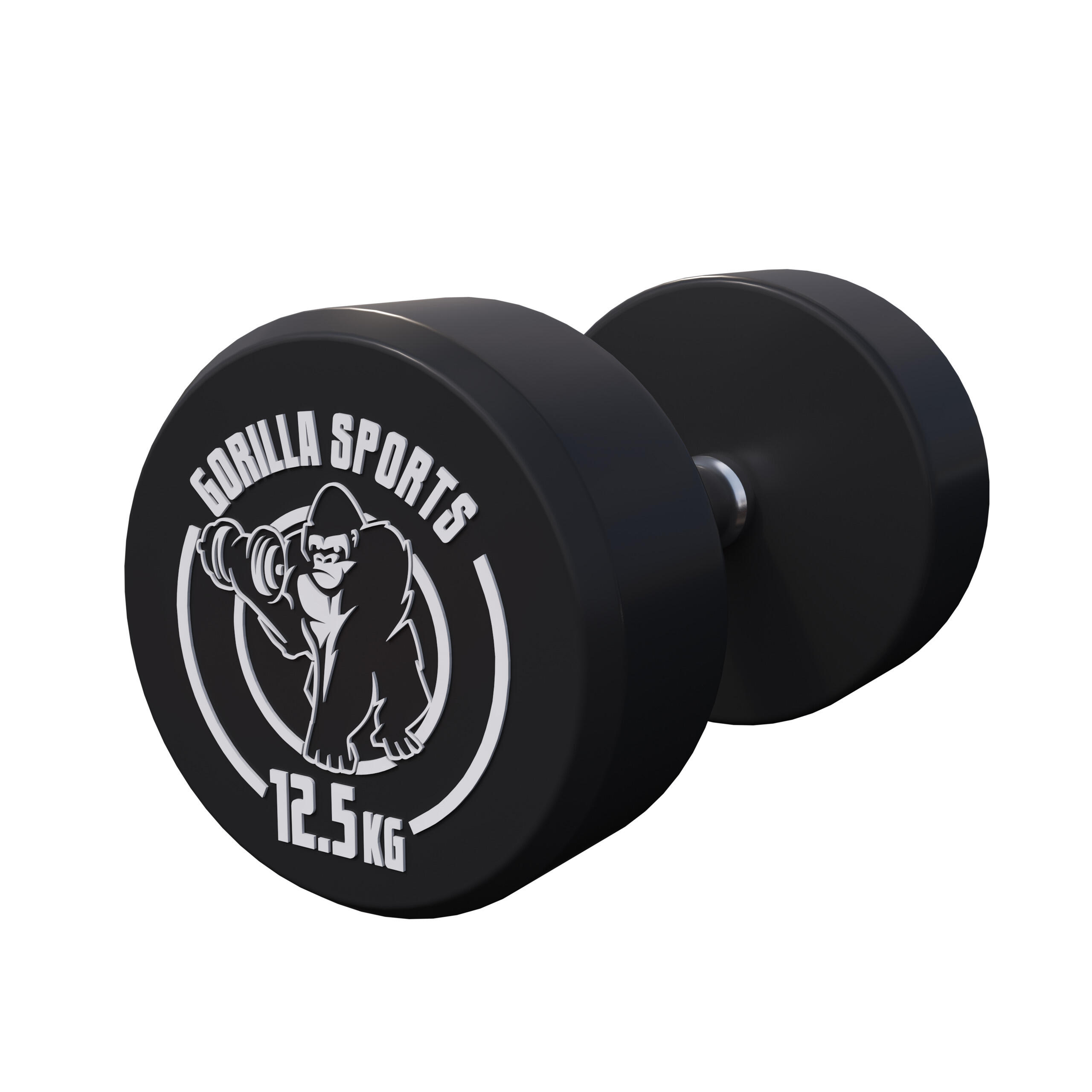 Hantla stała 12,5 kg żeliwna gumowana profesjonalna Gorilla Sports