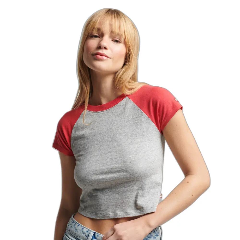 T-shirt z bawełny organicznej dla kobiet Superdry Vintage Tiny Baseball