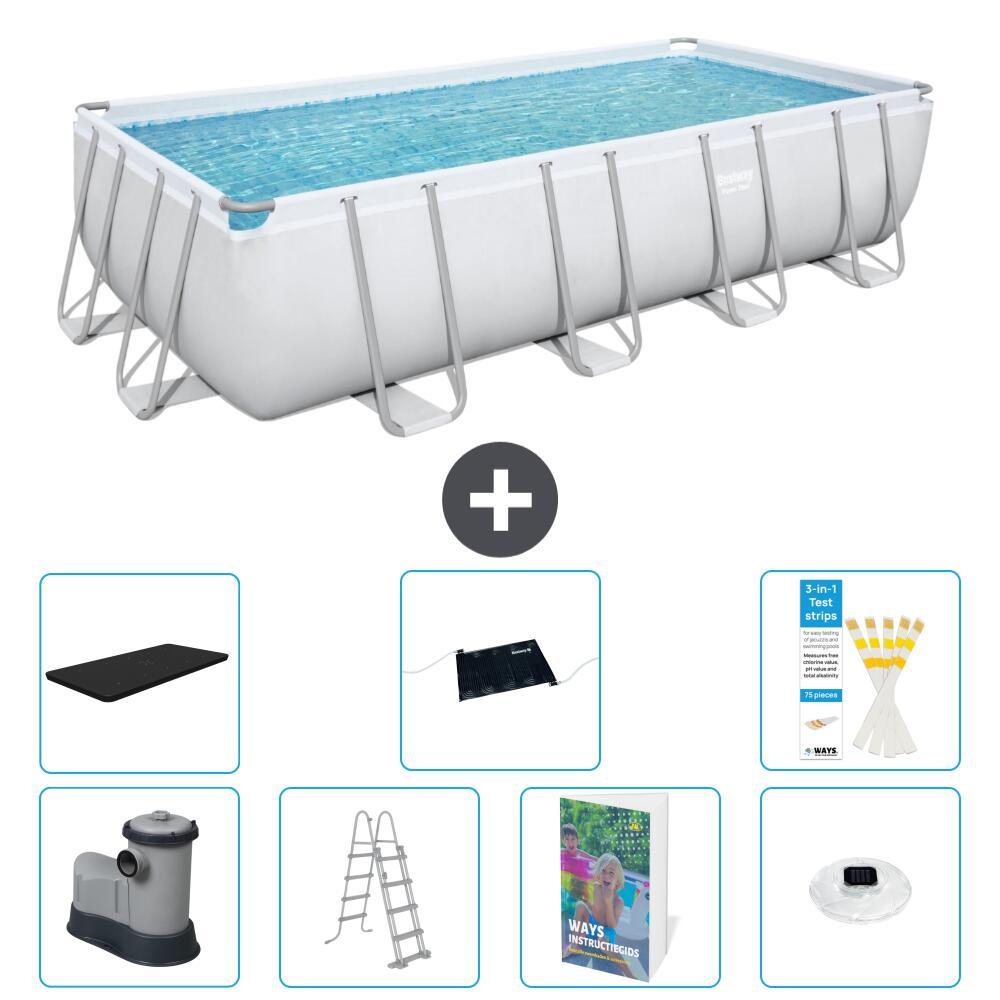 BESTWAY Basen Power Steel Prostokątny - 549x274x122 cm - 8-częściowy S598