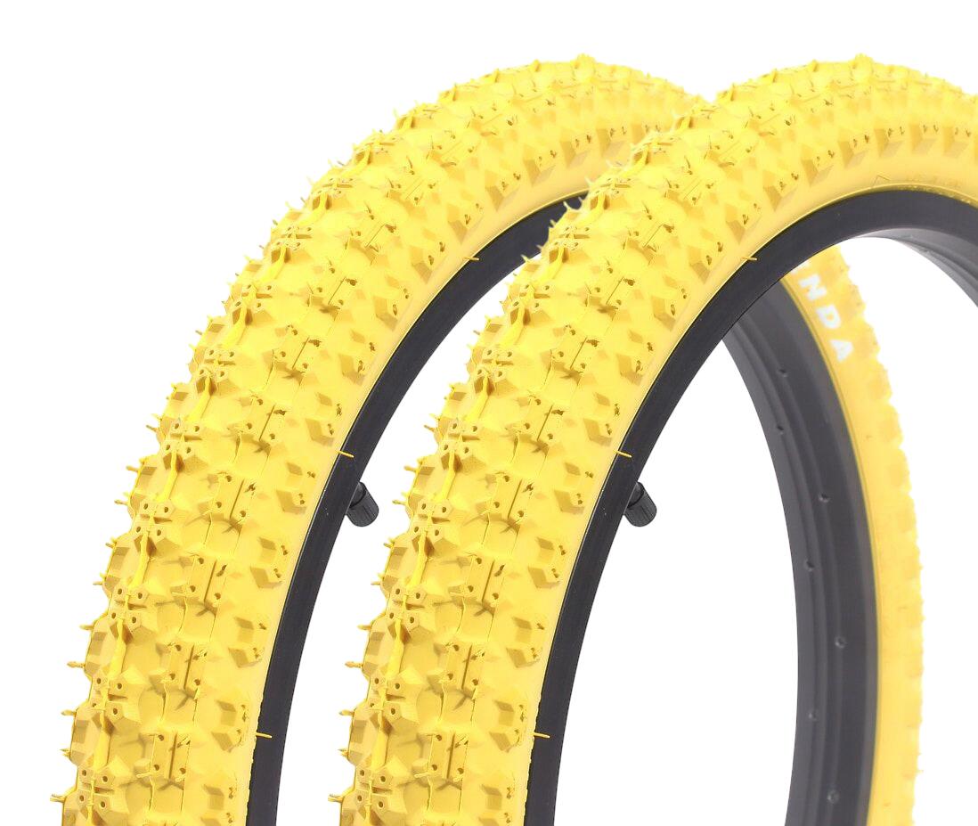 Zestaw opon BMX KENDA 20 cali x 2,25 cala żółty