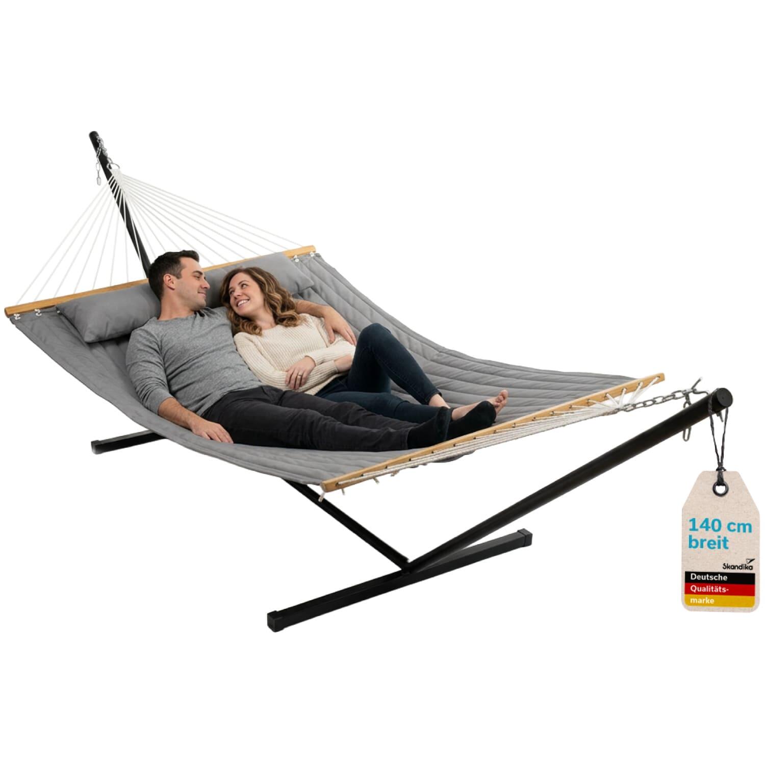 Hamak Mysande – hamak podwójny ze stojakiem dla 2 osób – 200 x 140 cm