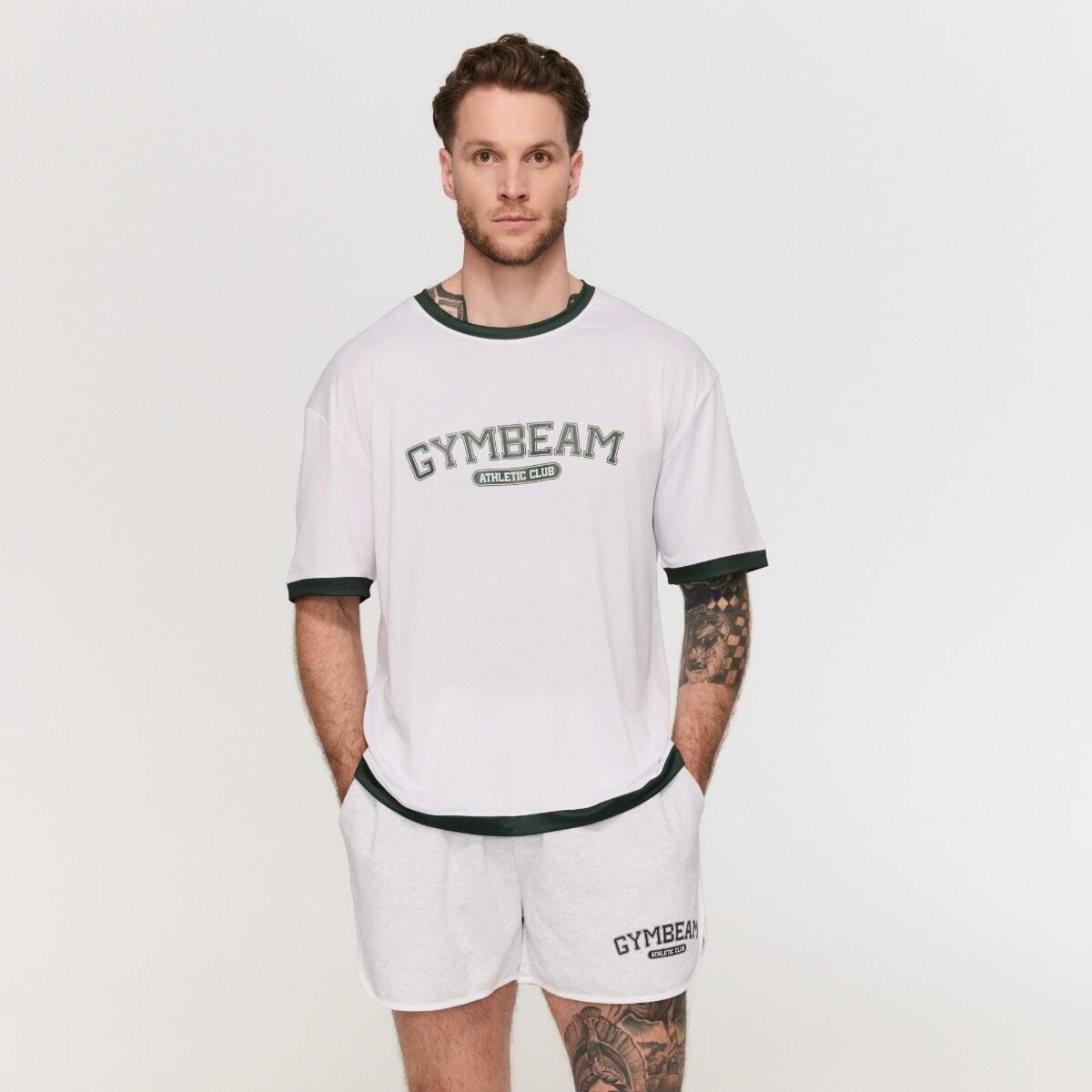 Szorty męskie fitness oversize ze sznurkiem Varsity szare