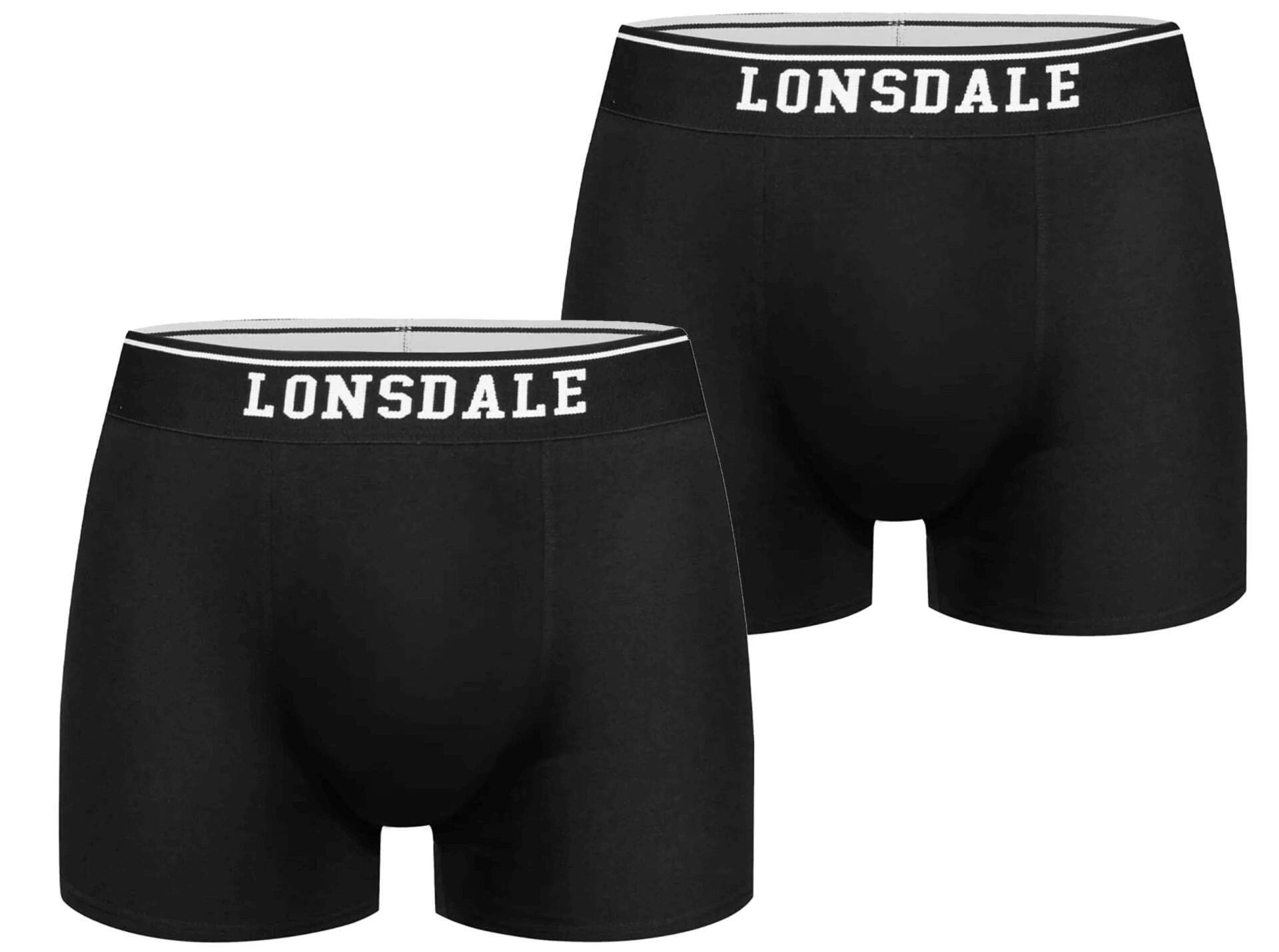 Bokserki męskie Lonsdale Oxfordshire, 2-pak, czarne