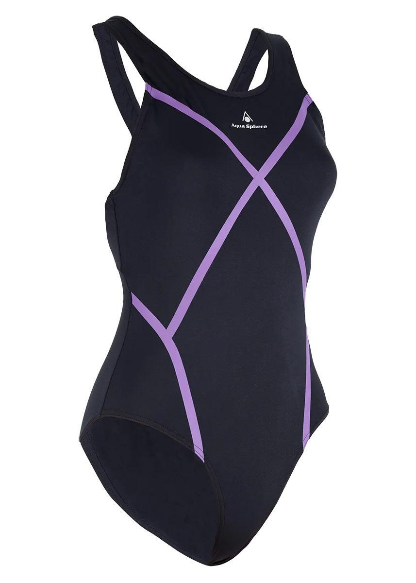 Strój Kąpielowy Aqua Sphere Capri – Czarno-Fioletowy – Rozmiar 28