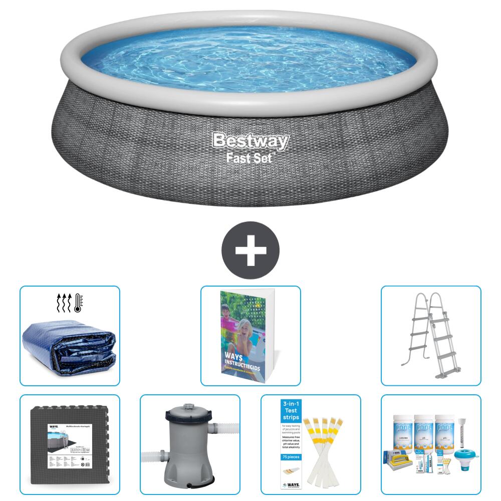 BESTWAY Basen Fast Set Okrągły - 457x107 cm - 8-częściowy S407