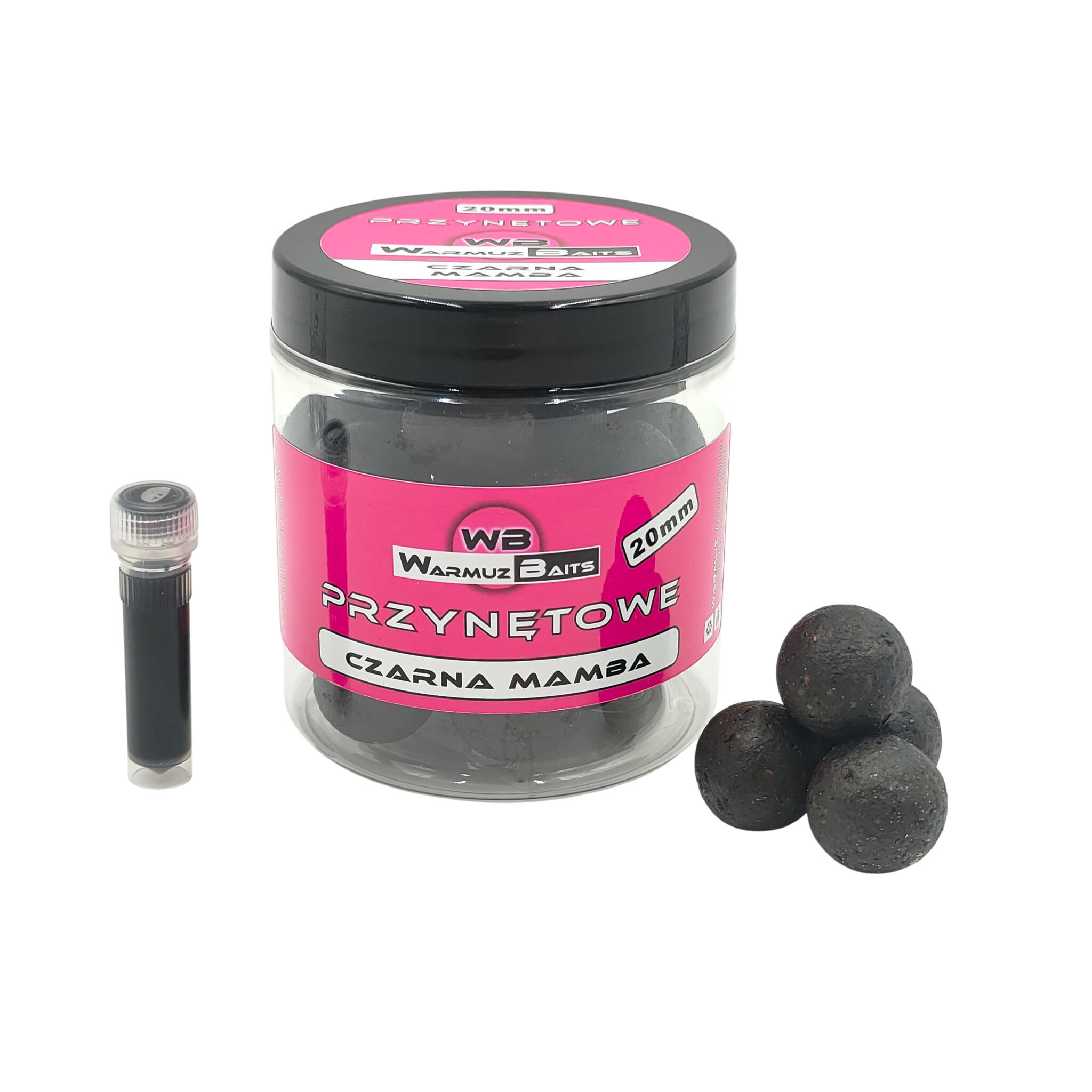 Kulki przynętowe 20mm + dopalacz Warmuz Baits 250ml CZARNA MAMBA